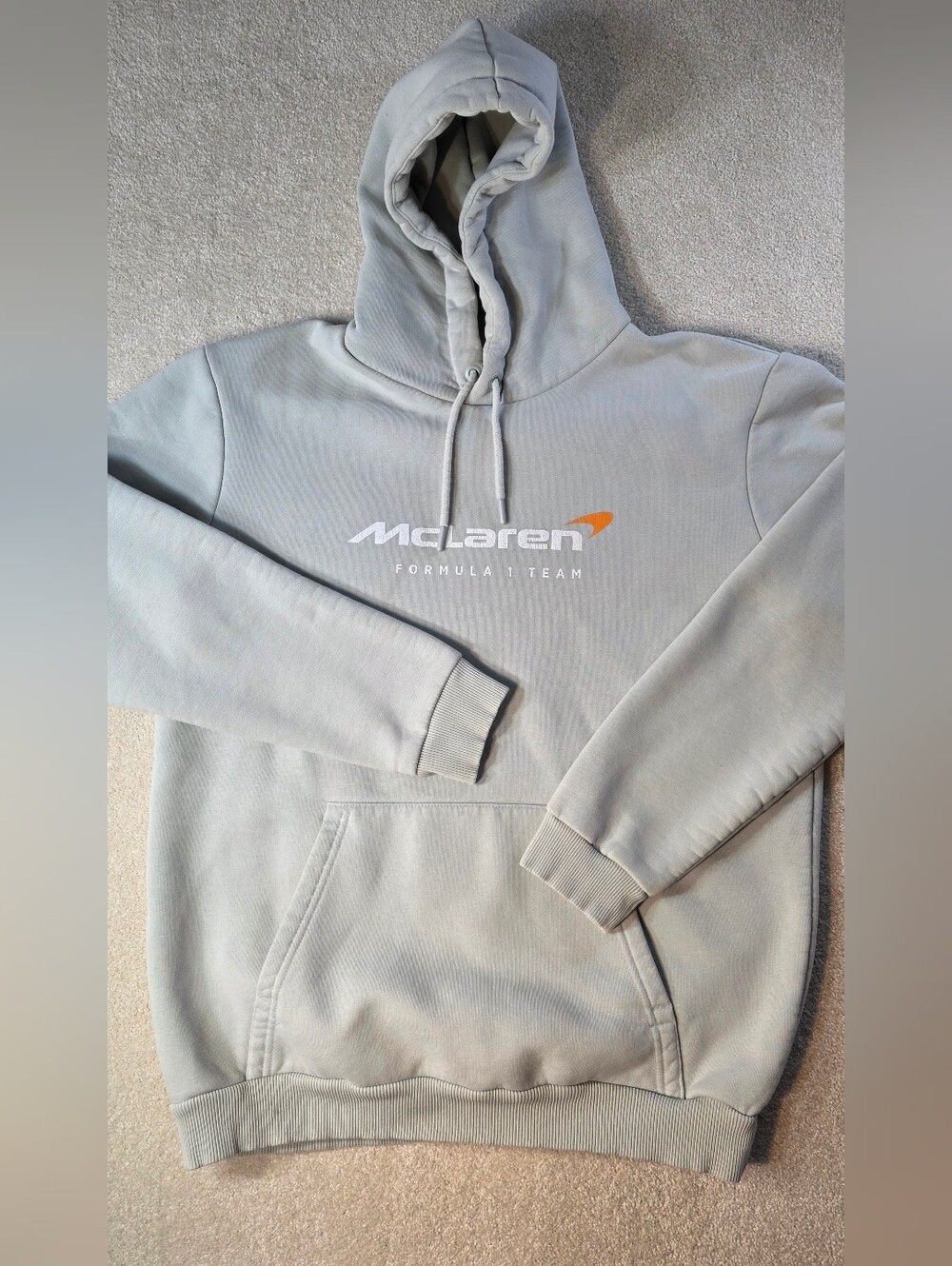 Mclaren Official Formula 1 Team Logo Hoodie Off White Heavy Duty Mens L